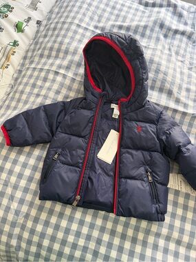 Ralph Lauren Navy Puffer Jacket with Red Accents